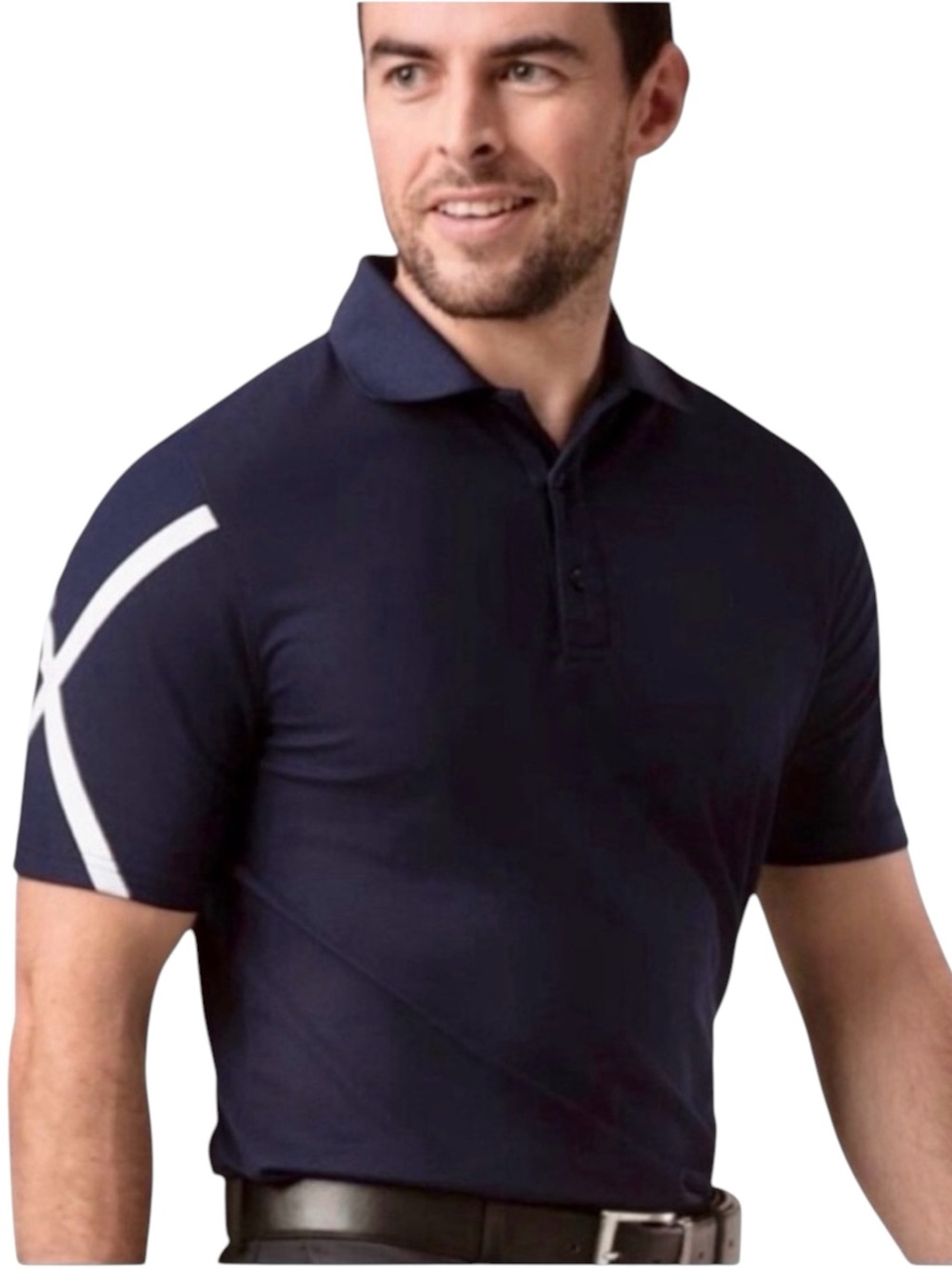 Glenmuir 1891 Navy Saltire Performance Wicking Golf Polo Shirt (L)